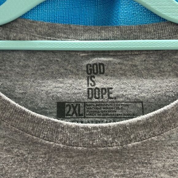 God Is Dope T-shirt gray blue red yellow - Picture 3 of 4